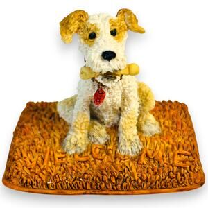 Terrier Welcome Mat "A Gift For You" Handmade in Scotland Border Fine Arts